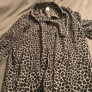 Black and White leopard print dress shirt-On Trend